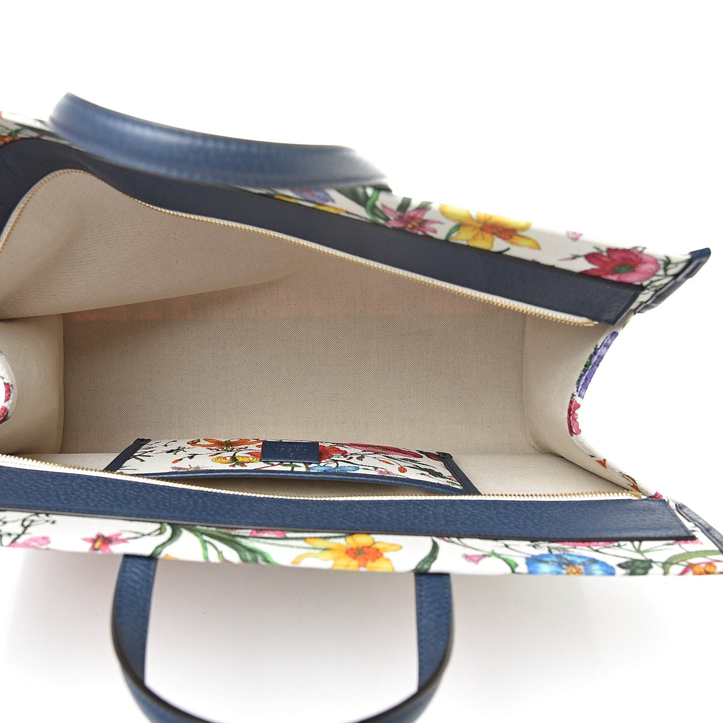 Canvas Large Flora Tote Navy Multicolor
