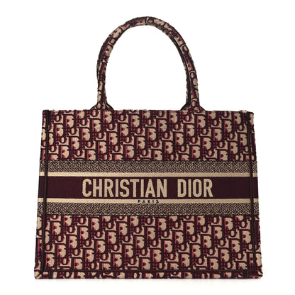 Christian Dior Oblique Medium Book Tote Burgundy Multicolor 1 of 8