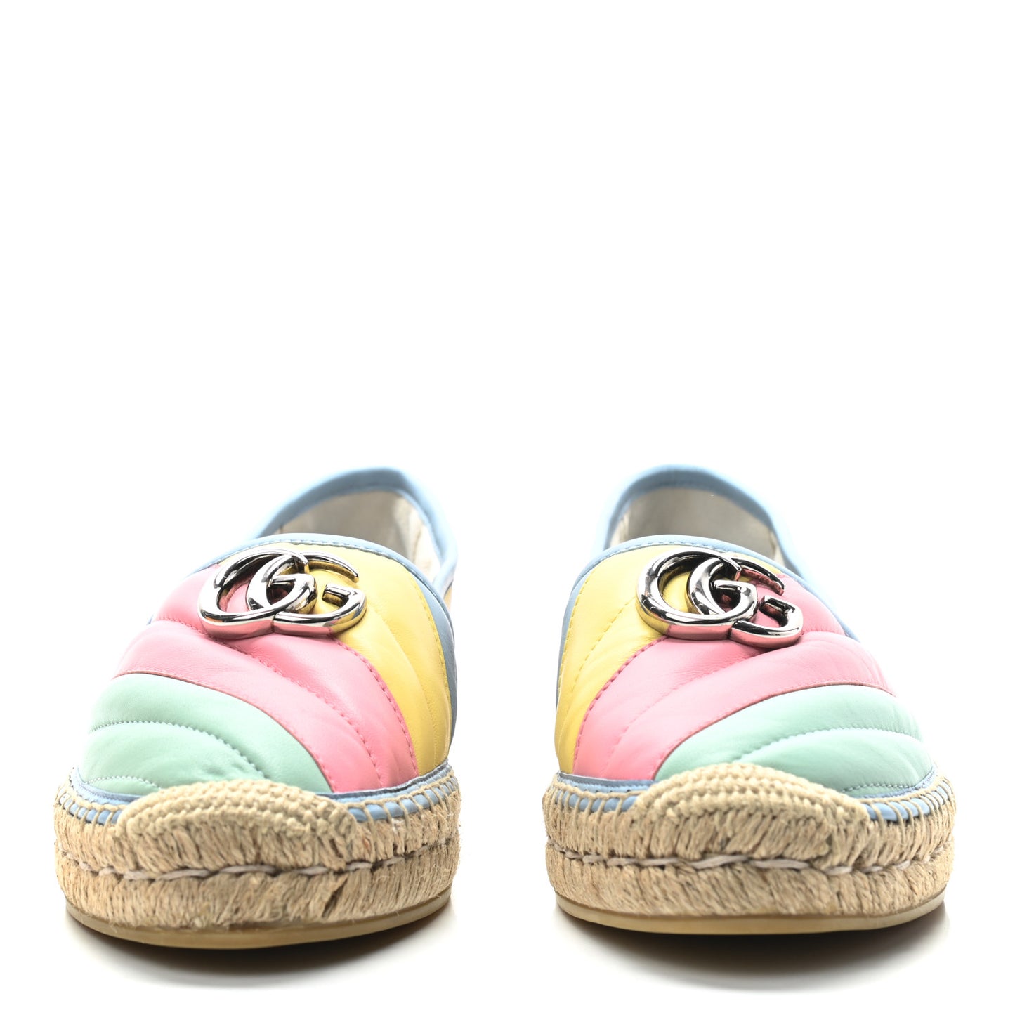 Nappa Matelasse Diagonal GG Marmont Espadrilles 38 Multicolor Pastel