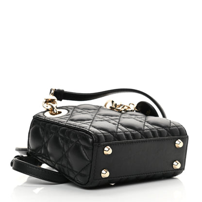 Christian Dior Lambskin Cannage Micro Lady Dior Black 4 of 14