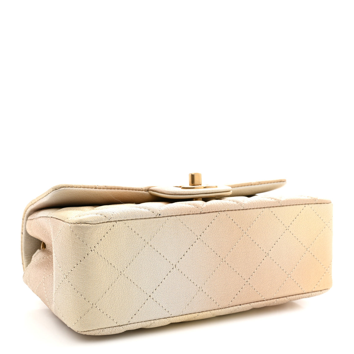 Chanel Metallic Goatskin Quilted Mini Rectangular Flap Gold 4 of 11
