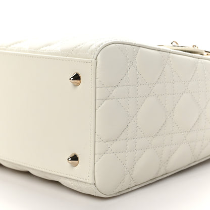 Christian Dior Lambskin Cannage Medium Lady Dior Ivory 10 of 10
