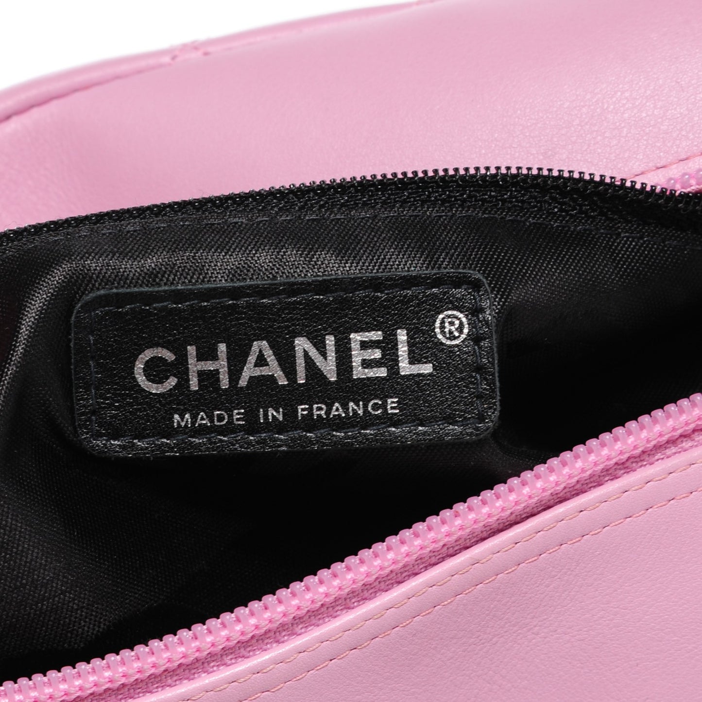 Calfskin Quilted Large Cambon Bowler Pink Black