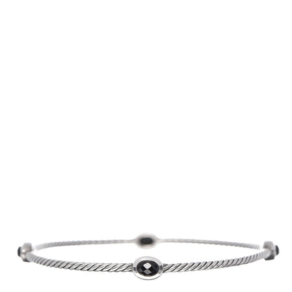 David Yurman Sterling Silver Color Classics 4 Station Bangle Bracelet Black Onyx 1 of 3