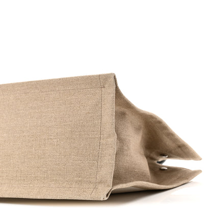 Saint Laurent Linen Calfskin Small Rive Gauche Tote Greggio Natural 9 of 9