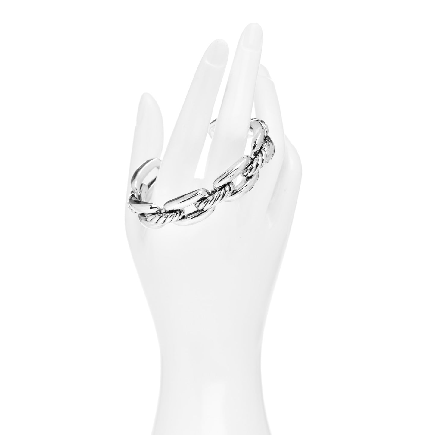Sterling Silver 14mm Wellesley Link Cuff Bracelet