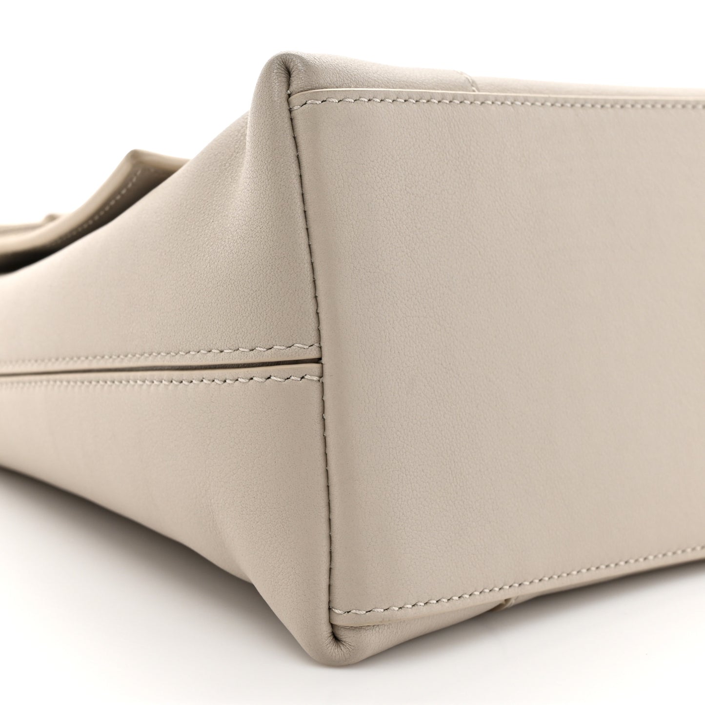 Semi Shiny Smooth Calfskin Small Downtown Shoulder Bag Cold Beige