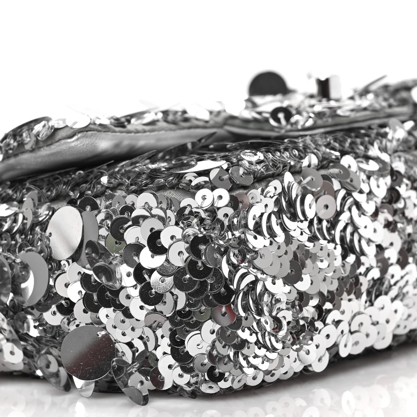Sequin Mini Rectangular Flap Silver