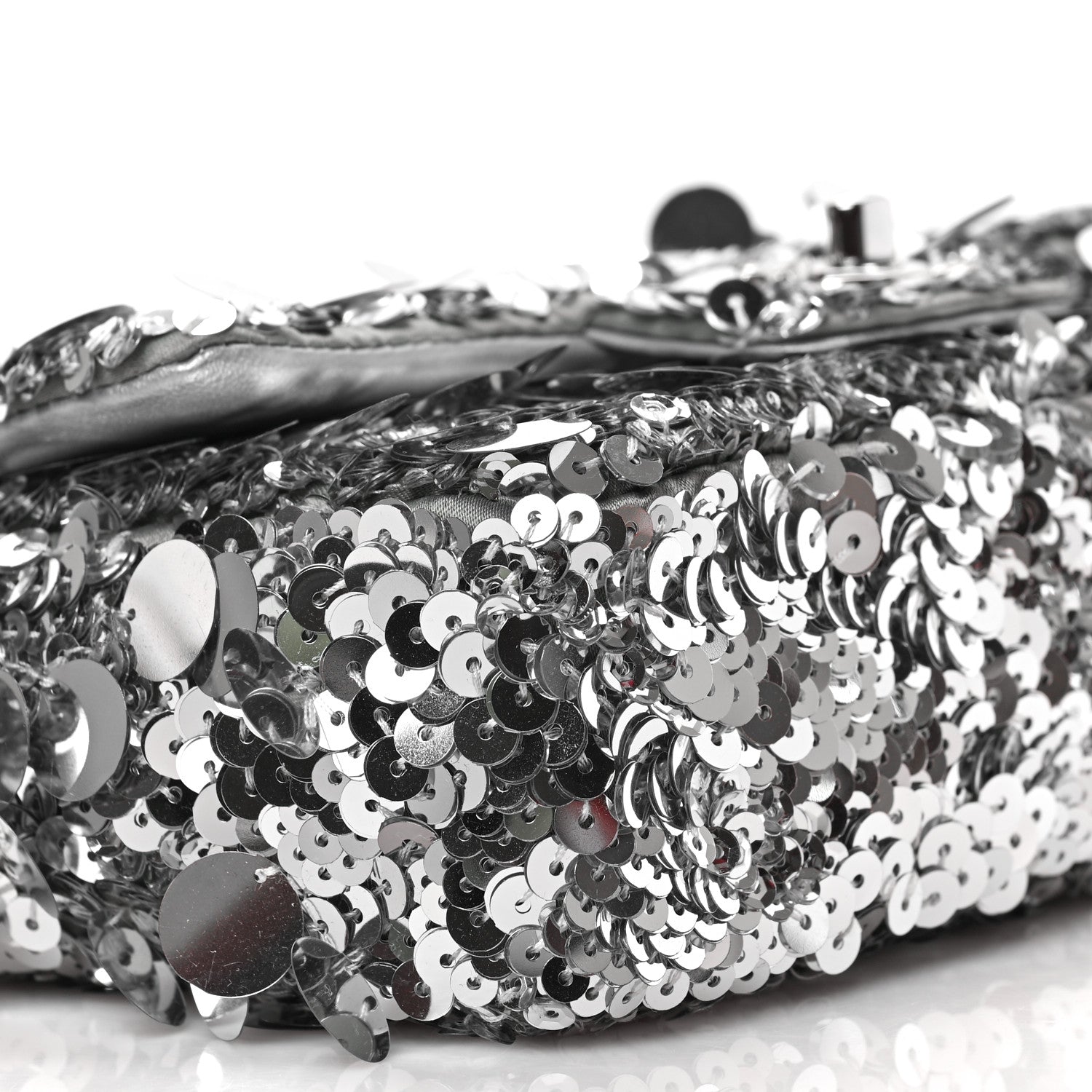 Chanel Sequin Mini Rectangular Flap Silver 8 of 9