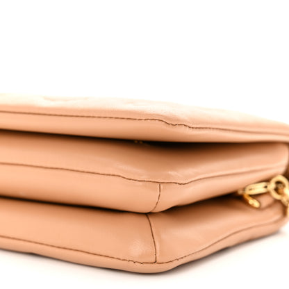 Louis Vuitton Lambskin Embossed Monogram Pochette Coussin Camel 9 of 10