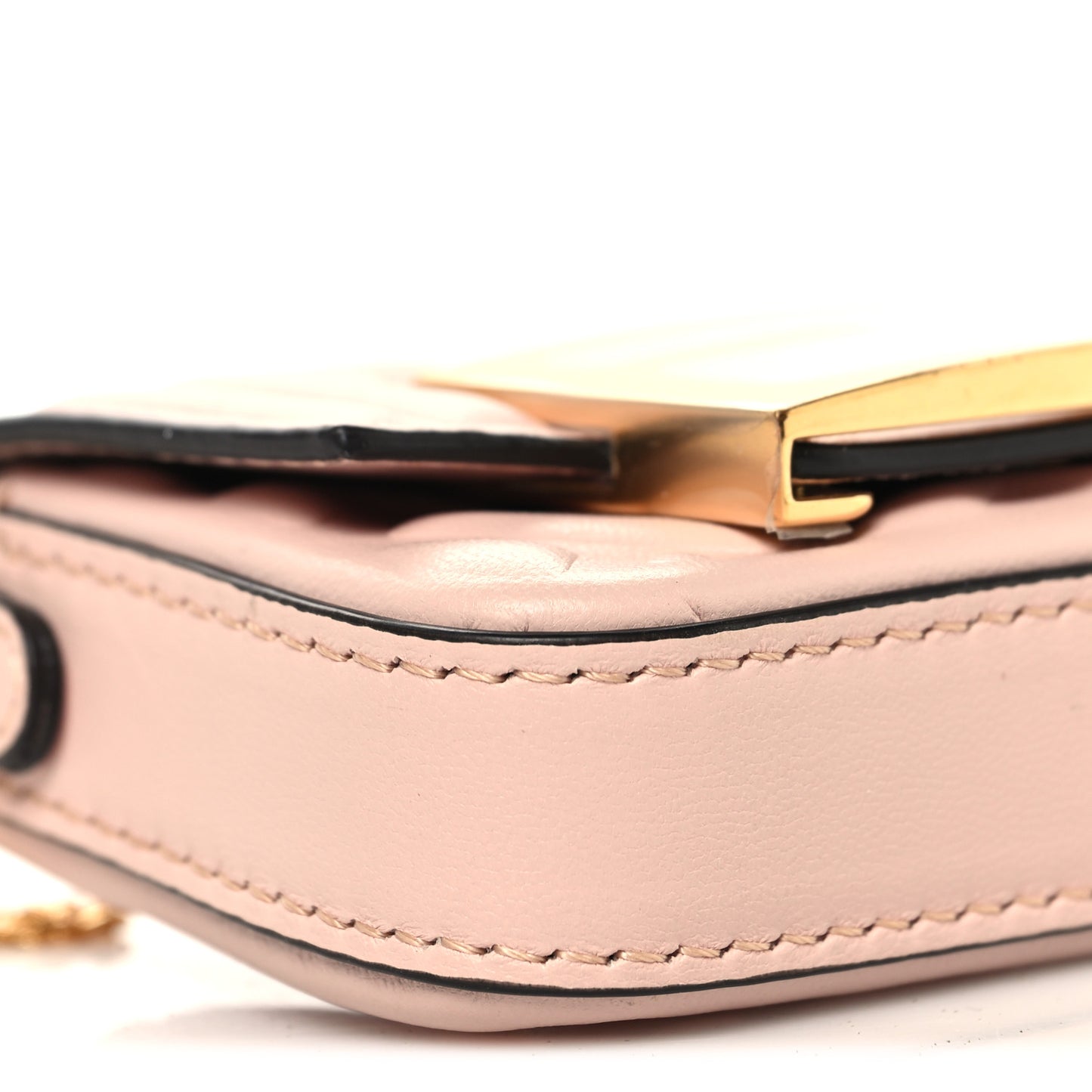 Nappa Matisse FF Embossed Nano Maxi Buckle Baguette Charm Rosa Quarzo