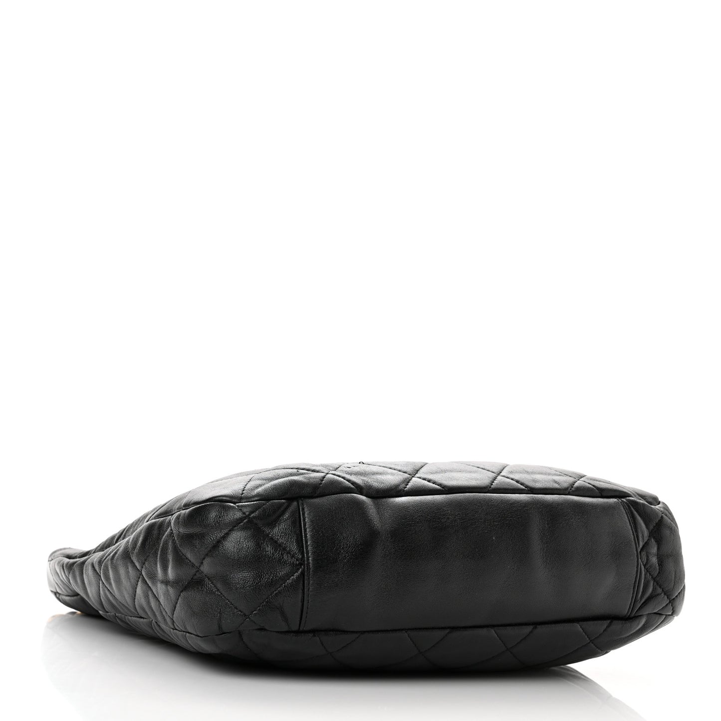 Lambskin Quilted Large CC Funky Town Hobo Black