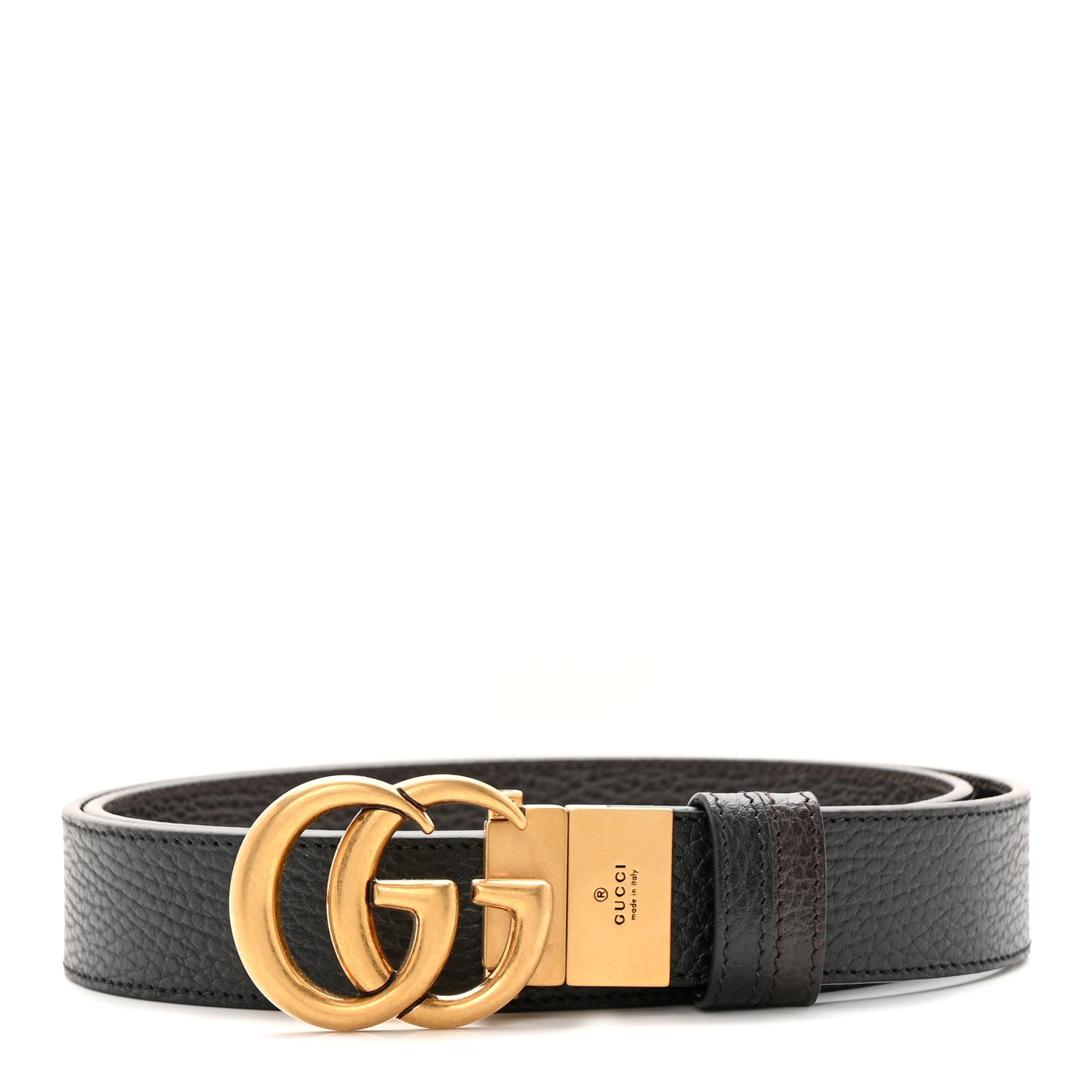 Gucci Dollar Calfskin Double G Reversible 30mm Belt 105 42 Black New Acero 1 of 7