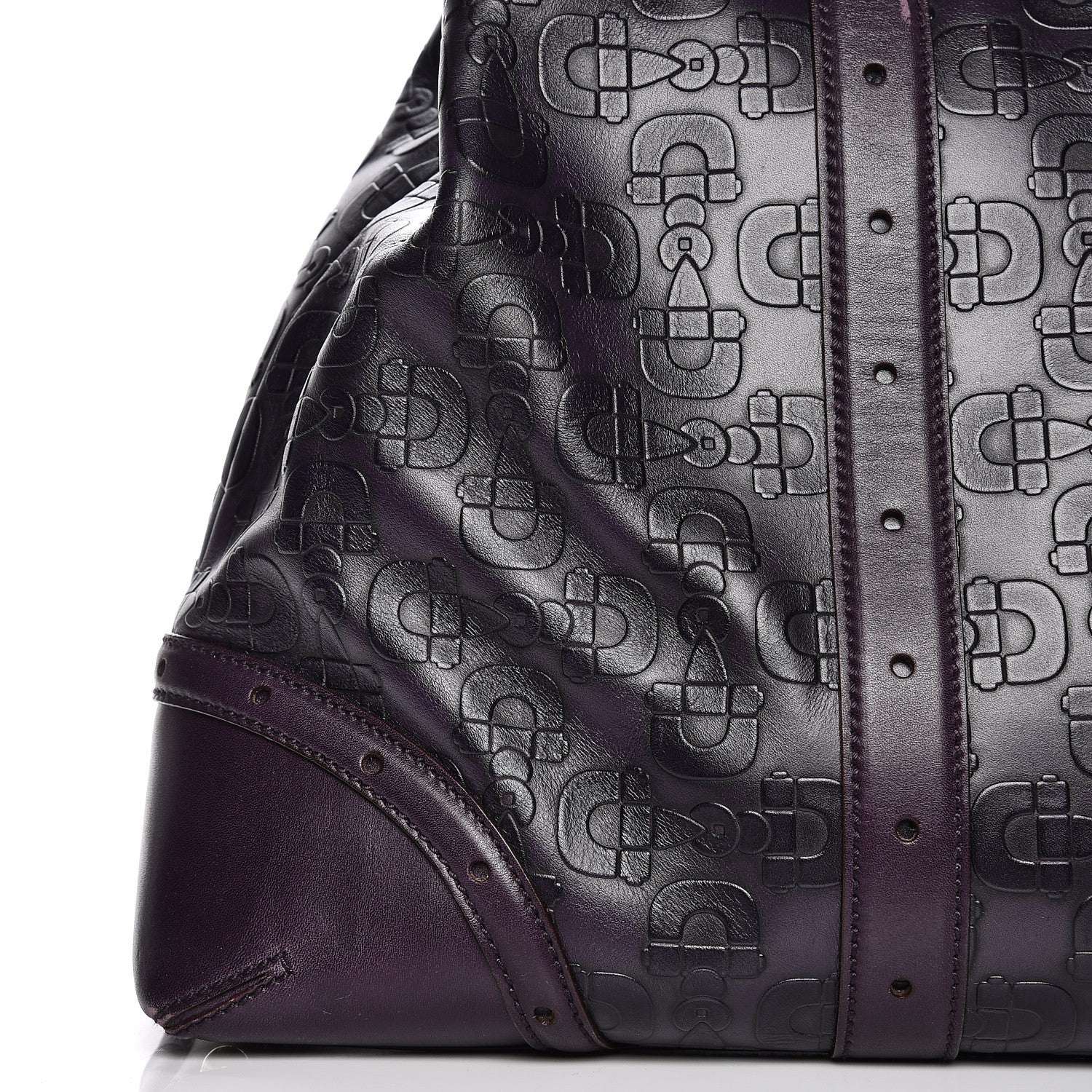 Gucci Calfskin Horsebit Embossed Large Glam Shoulder Bag Purple 8 of 12