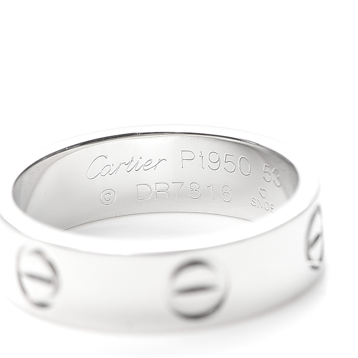 Cartier Platinum 5.5mm LOVE Ring 53 6.25 4 of 5