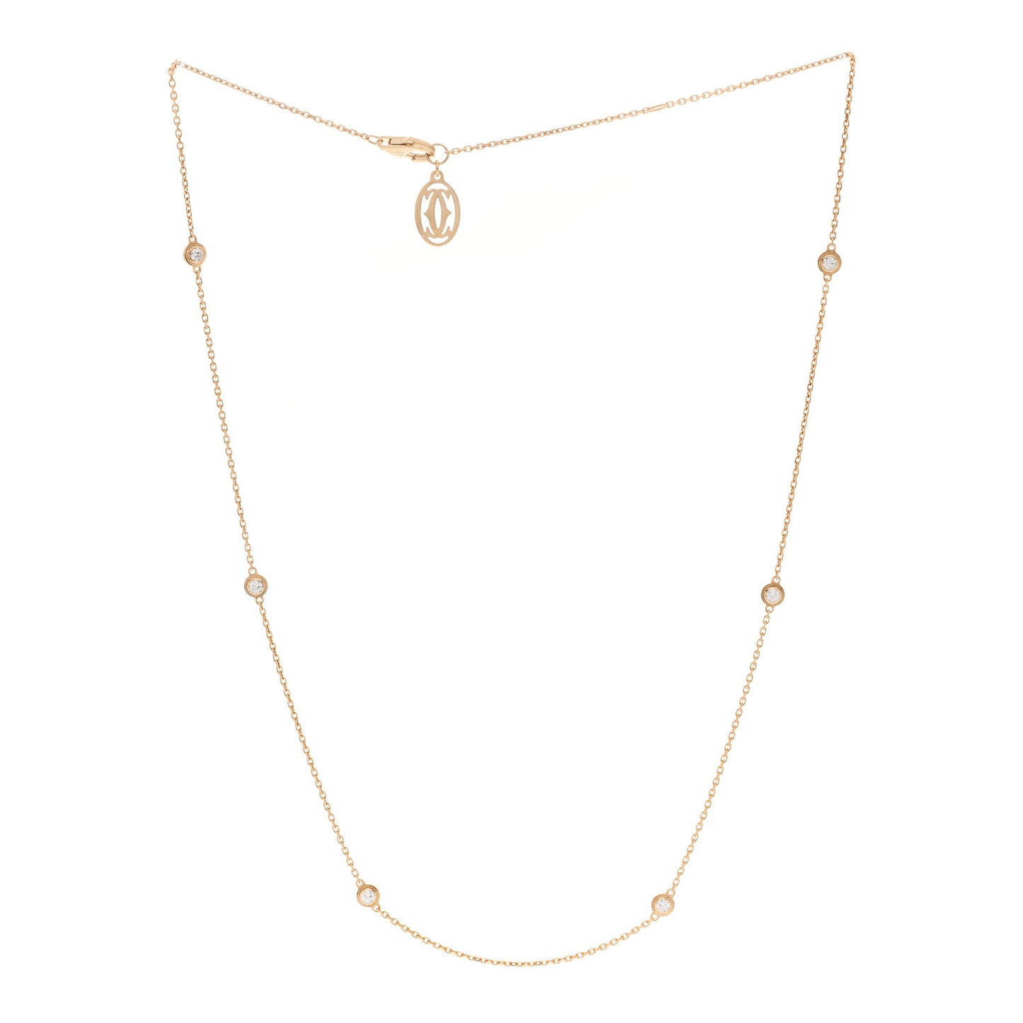 18K Pink Gold 6 Diamond D'Amour Station Necklace