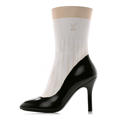 Louis Vuitton Calfskin Illusion Ankle Boots 37 Black Beige 1 of 10