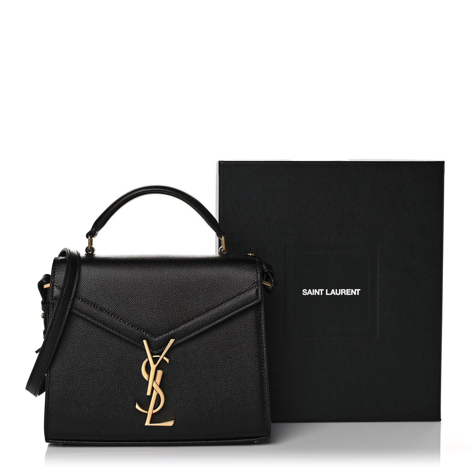 Saint Laurent Grain de Poudre Mini Classic Monogram Cassandra Top Handle Black 12 of 12