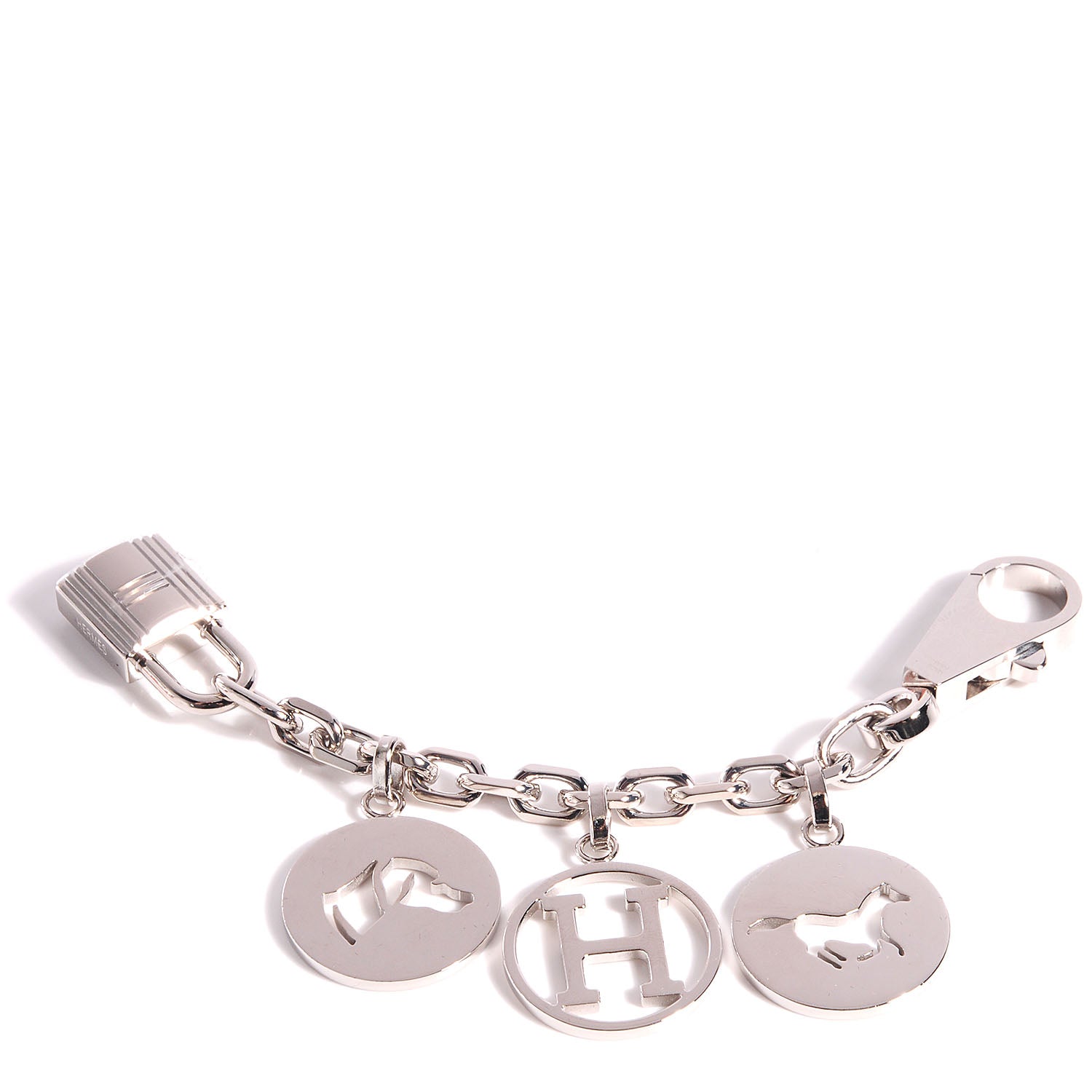 Hermes Palladium Breloque Bag Charm Silver 1 of 6