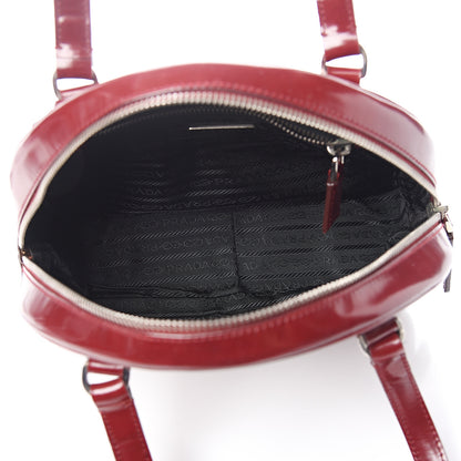 Prada Spazzolato Print Bowling Bag Rosso 4 of 13