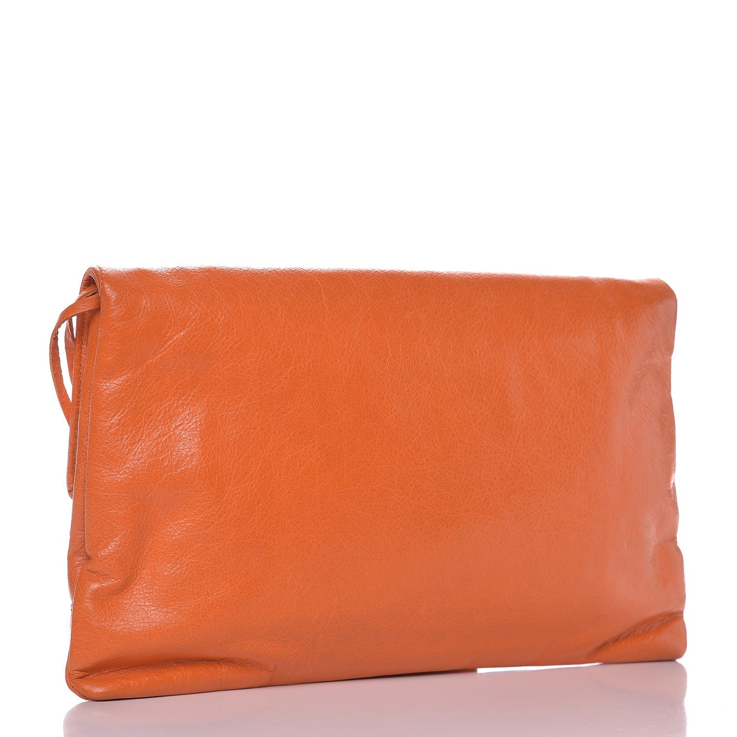 Balenciaga Agneau Classic Hardware Envelope Clutch Tangerine 3 of 9