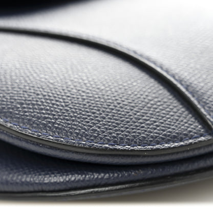 Christian Dior Grained Calfskin Saddle Bag Navy 9 of 11