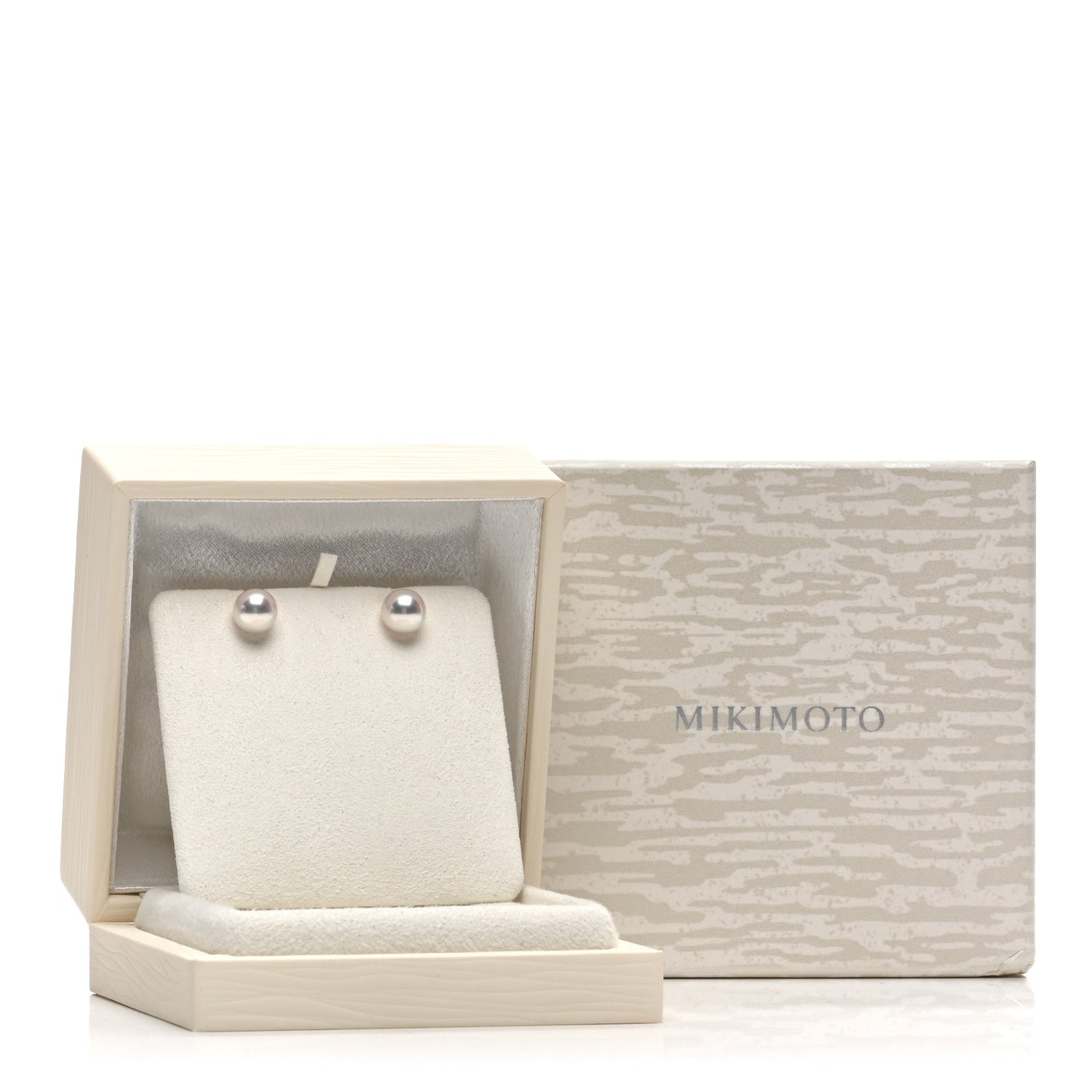18K White Gold Akoya Pearl 8mm Stud Earrings