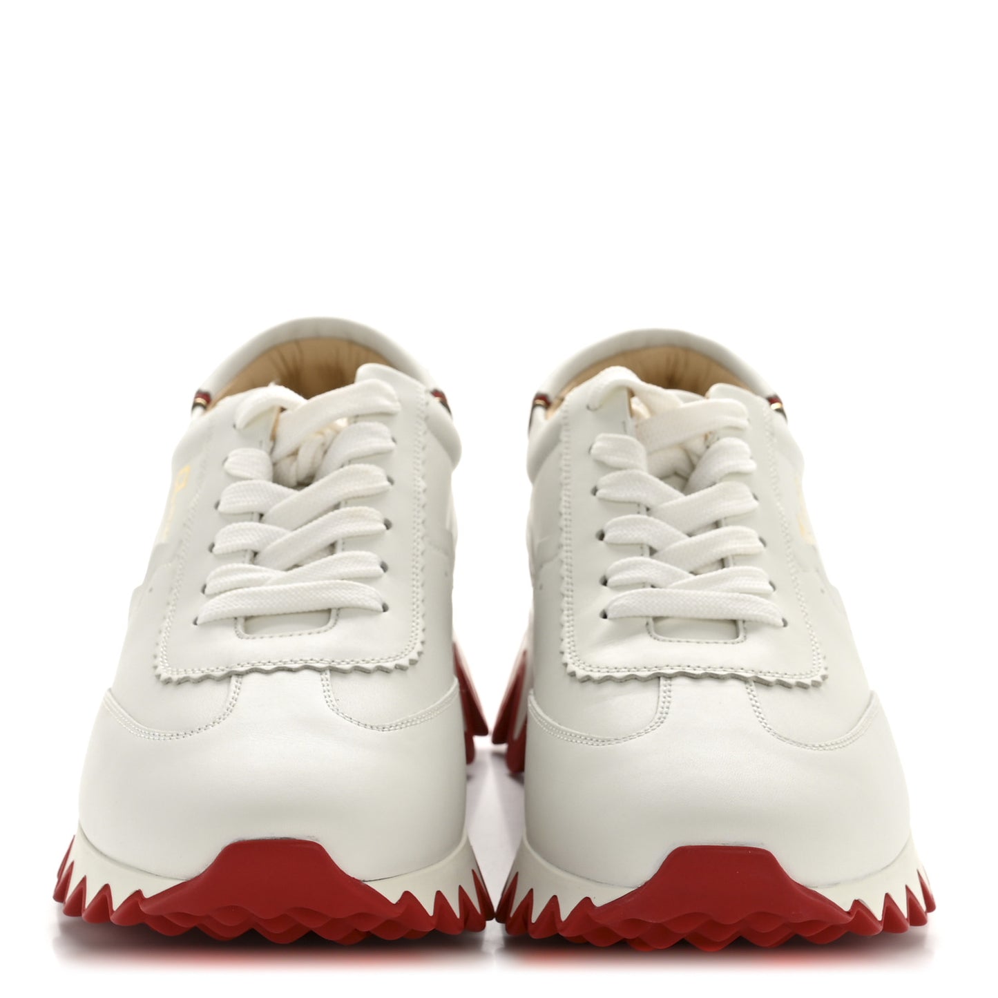 Calfskin Neoprene Womens Loubishark Sneakers 40.5 White