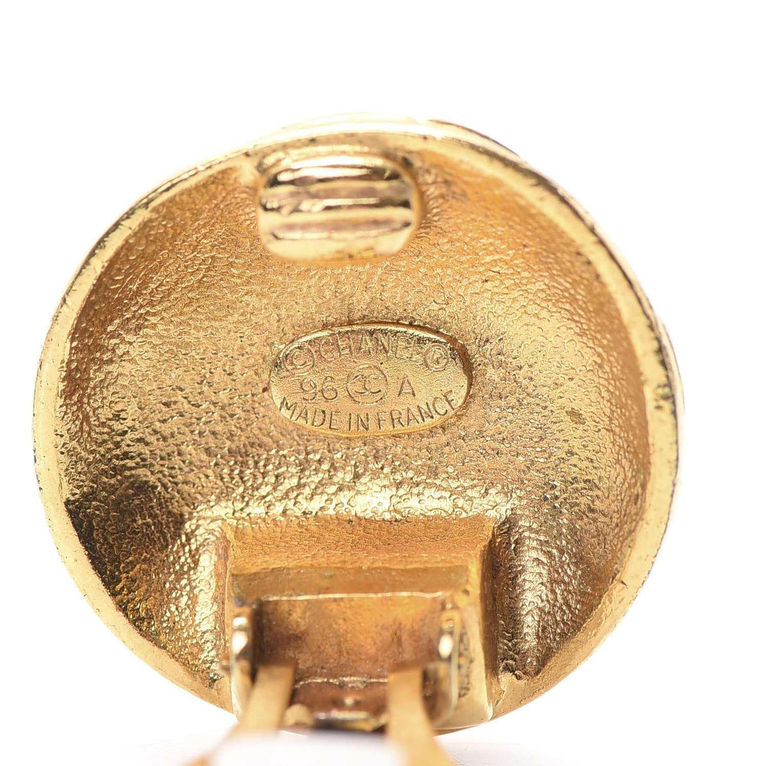 Chanel CC Button Clip On Earrings Gold 4 of 4