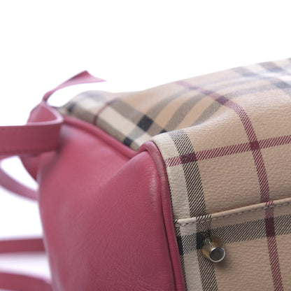 Burberry Haymarket Check Bow Canterbury Tote Pink 10 of 12