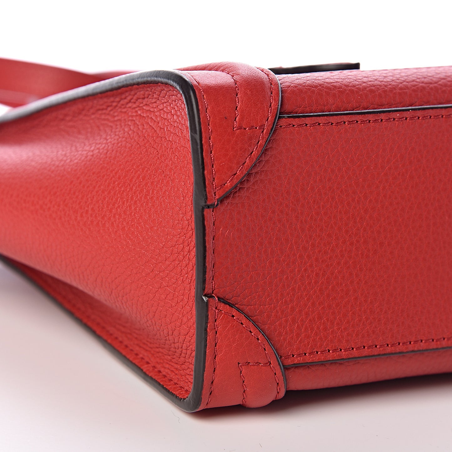 Drummed Calfskin Nano Luggage Coquelicot