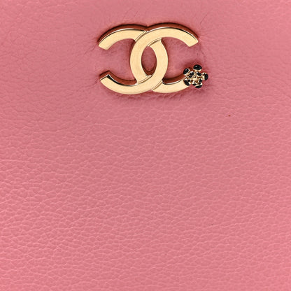 Chanel Calfskin Camellia Small Clutch With Chain Pink 10 of 13