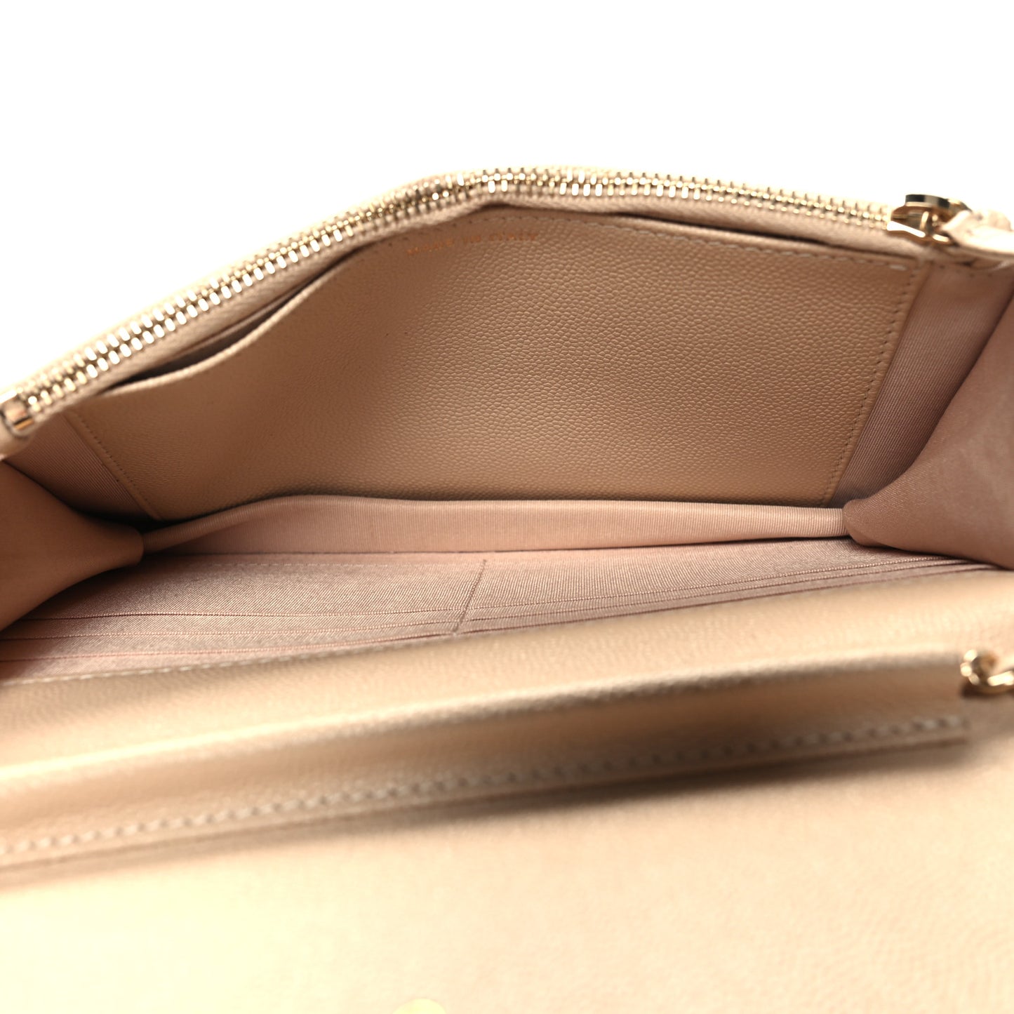 Caviar Quilted Golden Class Wallet On Chain WOC Light Beige