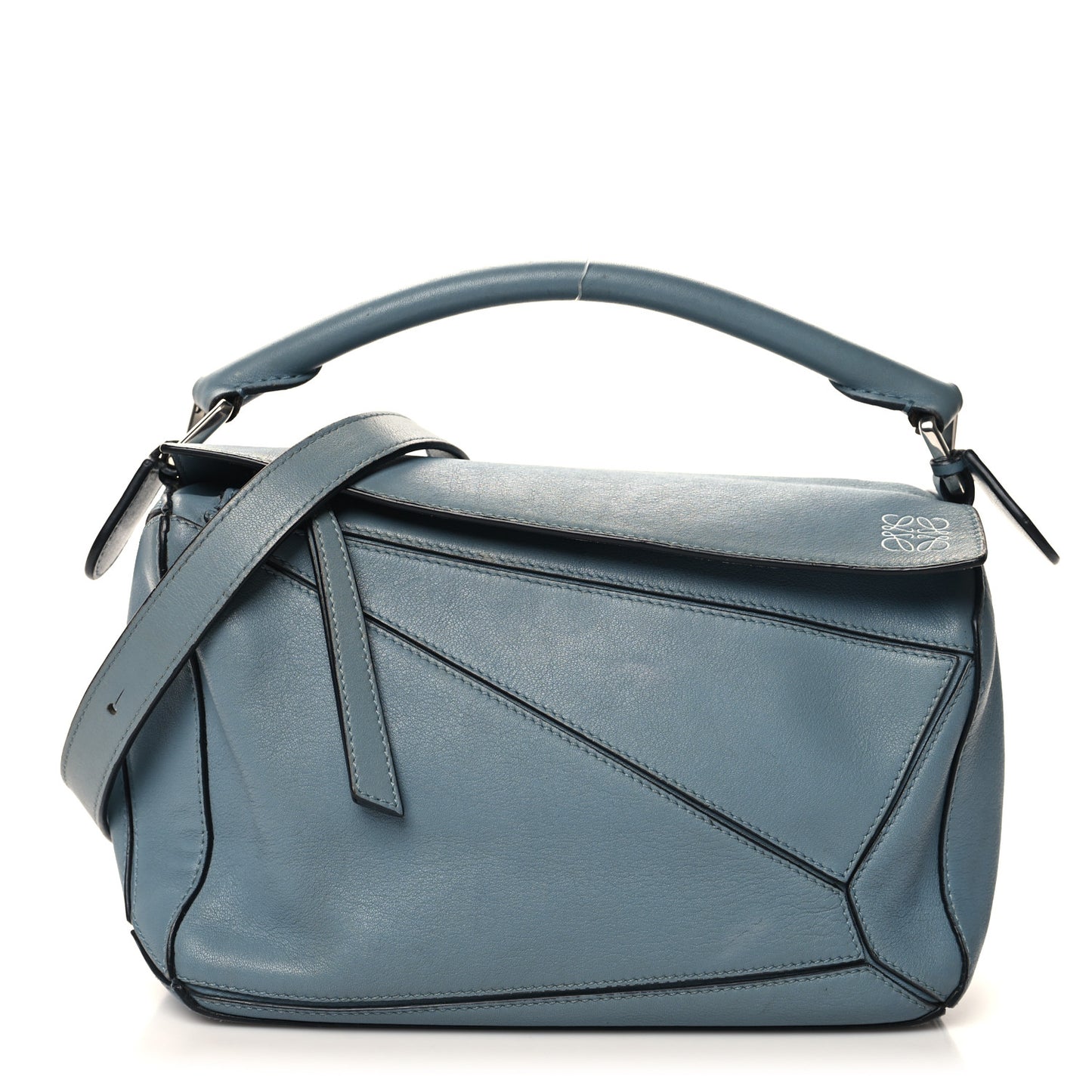 Calfskin Small Puzzle Bag Stone Blue