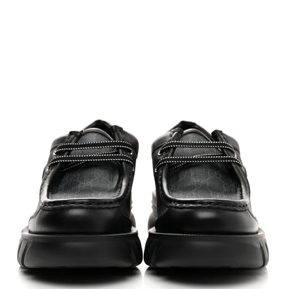 Gucci GG Supreme Monogram Quebec Calfskin Retro Interlocking G Mens Platform Derby Loafers 9 Black 2 of 9