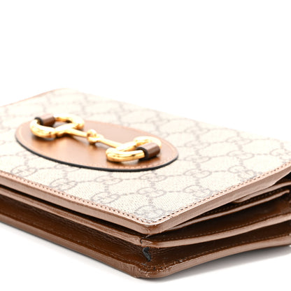 Gucci GG Supreme Monogram Azalea Calfskin Horsebit 1955 Wrist Wallet Beige Ebony Brown Sugar 8 of 10