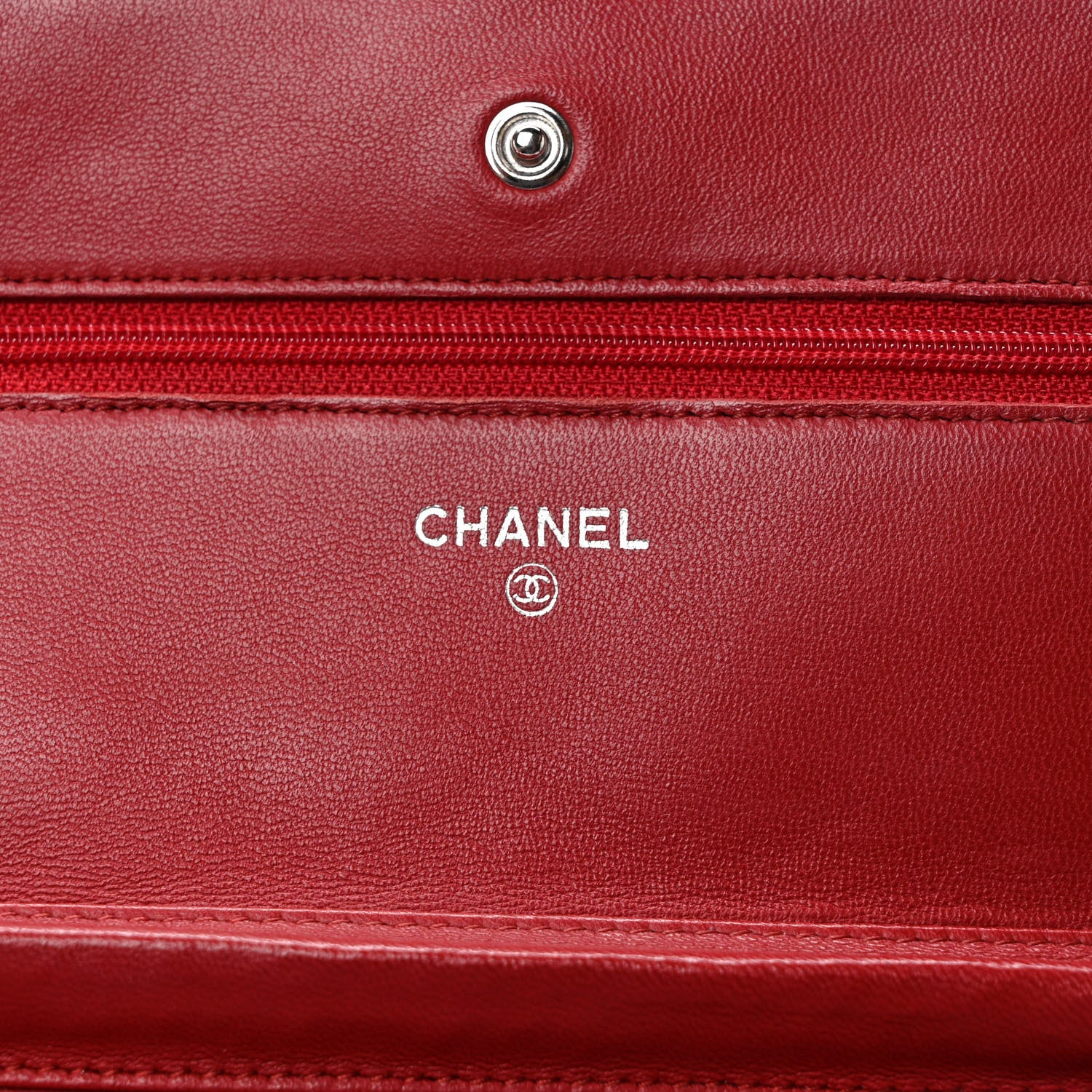 Chanel Lambskin Quilted Wallet On Chain WOC Red 6 of 11