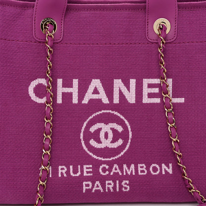 Chanel Mixed Fibers Small Deauville Tote Purple 9 of 11