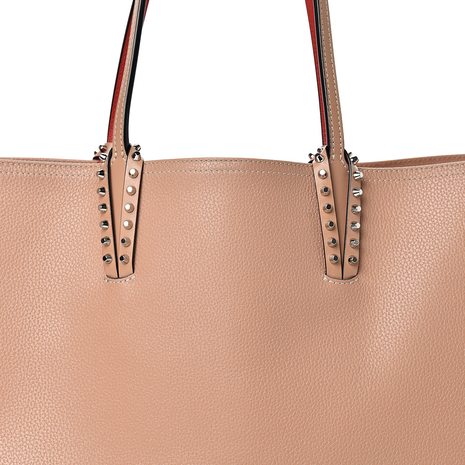 Christian Louboutin Calfskin Spikes East West Cabata Tote Nude 8 of 18