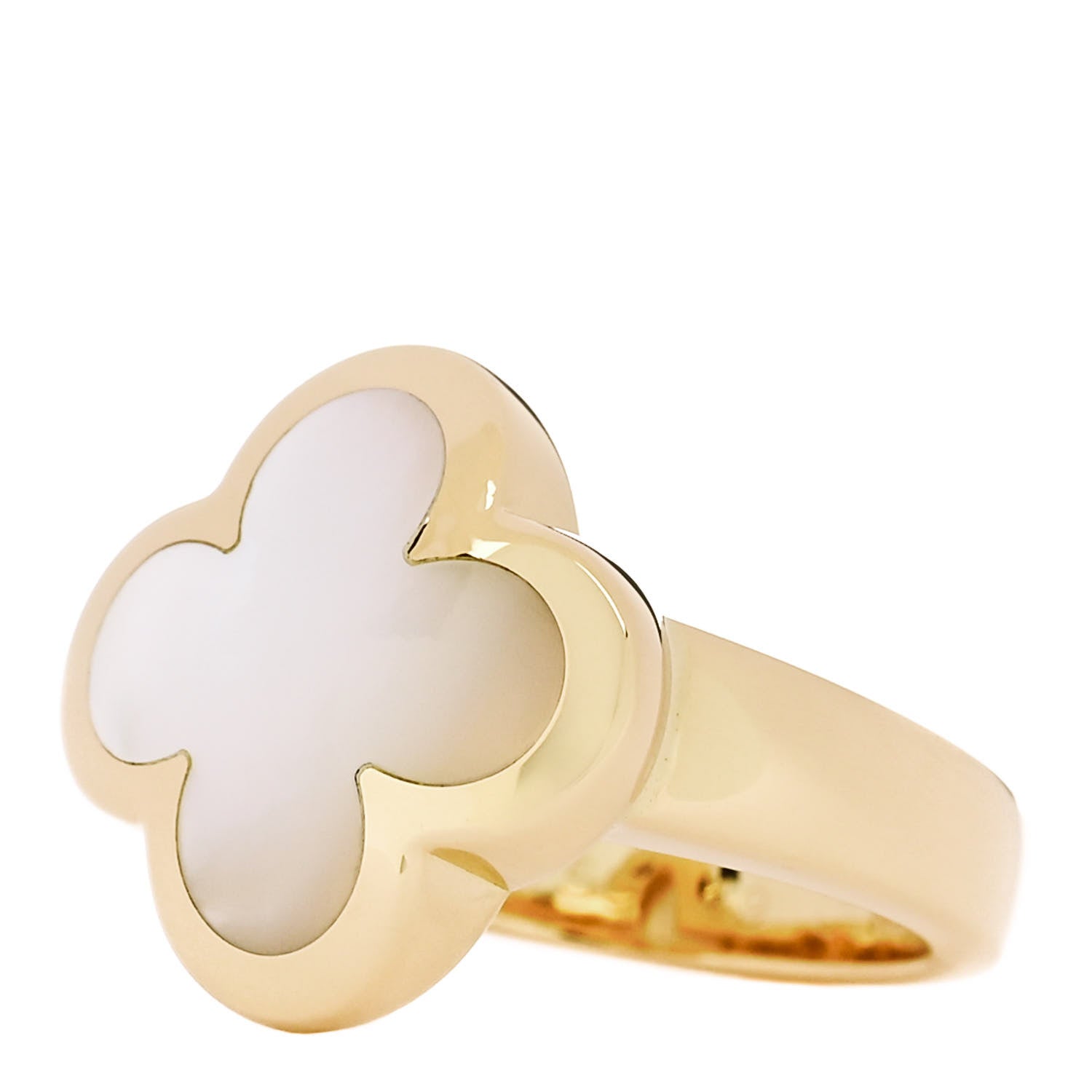Van Cleef & Arpels 18K Yellow Gold Mother of Pearl Pure Alhambra Ring 49 5 3 of 5