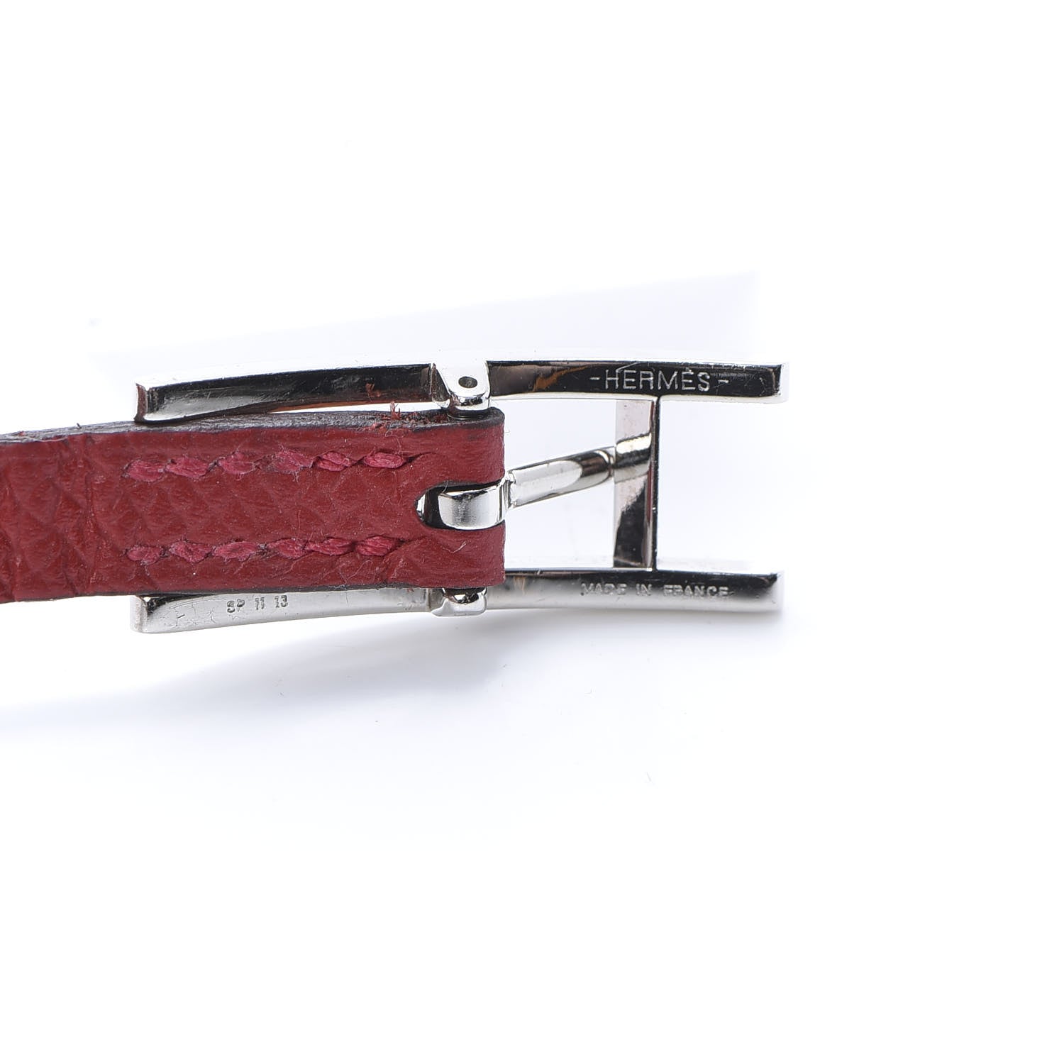 Hermes Epsom Behapi Double Tour Bracelet S Rouge Casaque Orange 4 of 6