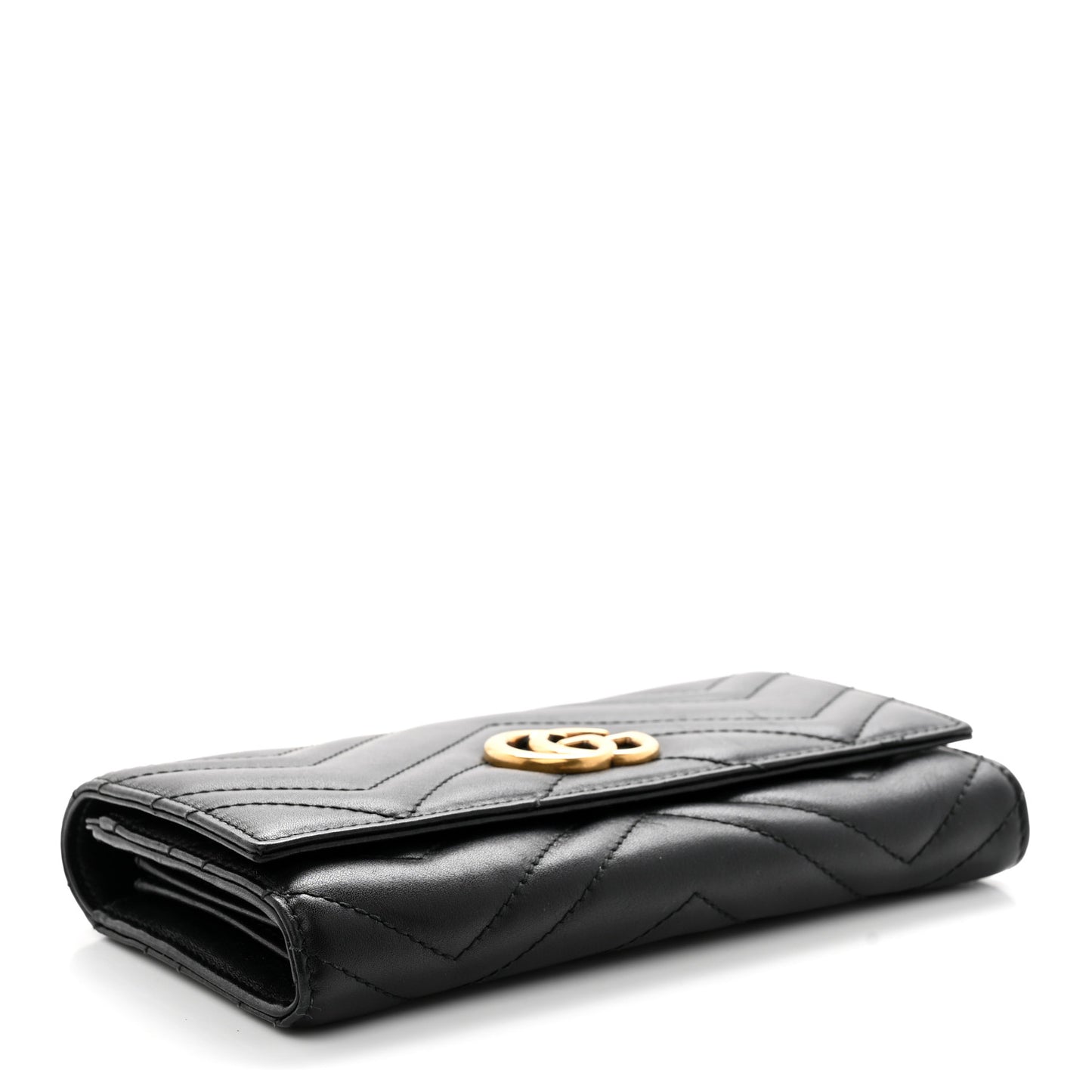 Calfskin Matelasse GG Marmont Continental Wallet Black