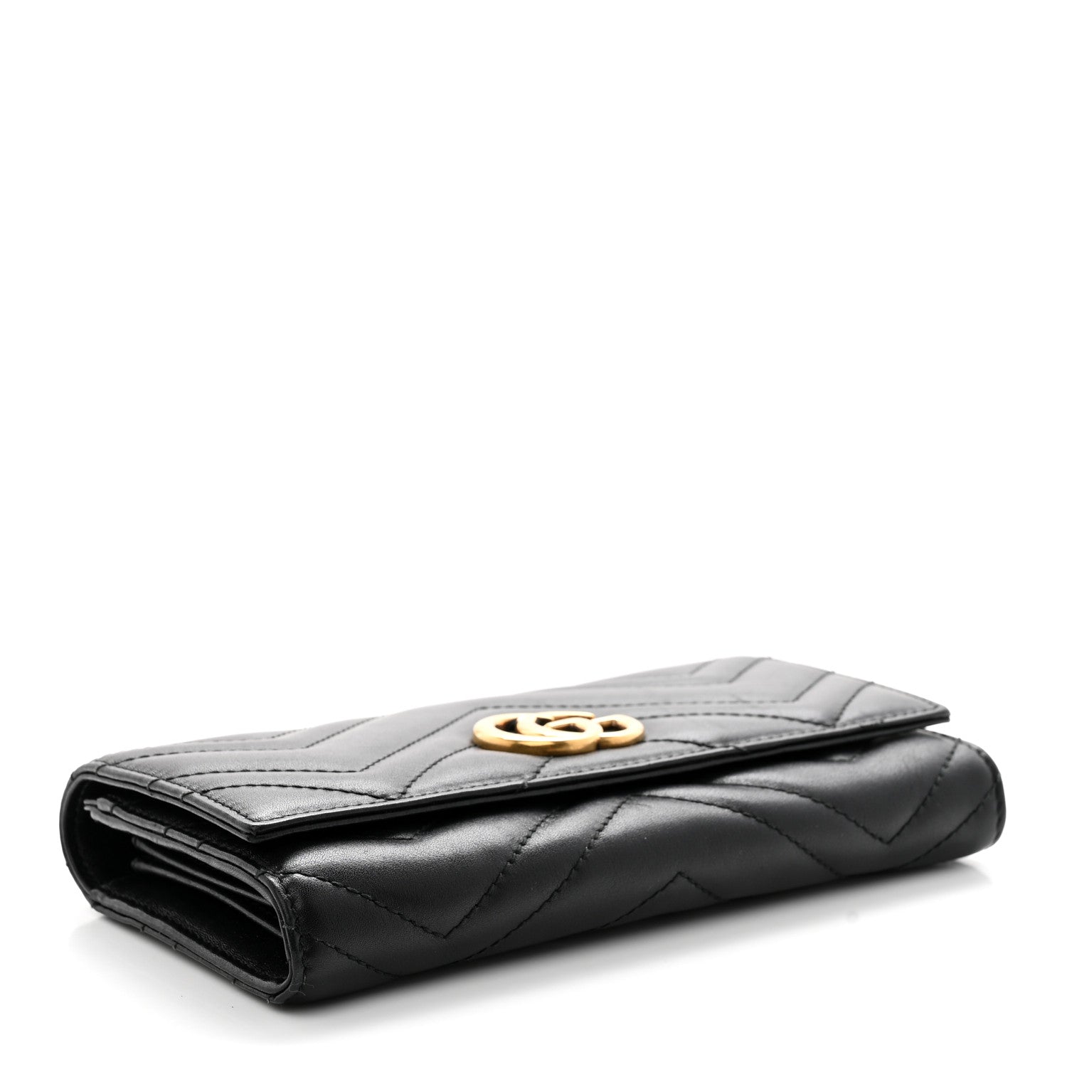 Gucci Calfskin Matelasse GG Marmont Continental Wallet Black 4 of 9