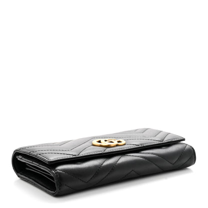 Gucci Calfskin Matelasse GG Marmont Continental Wallet Black 4 of 9