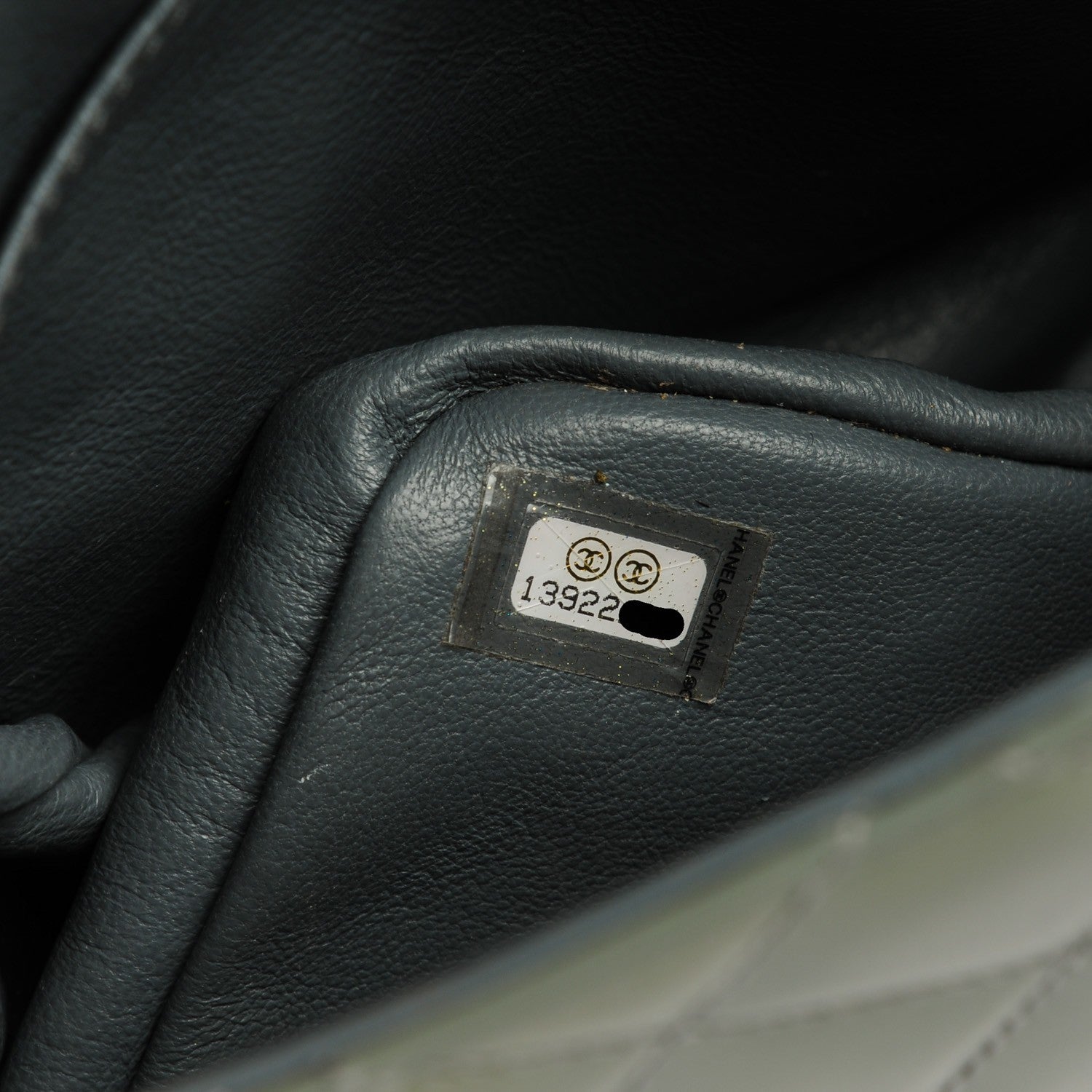 Chanel Patent Quilted Jumbo Single Flap Grey 8 of 8