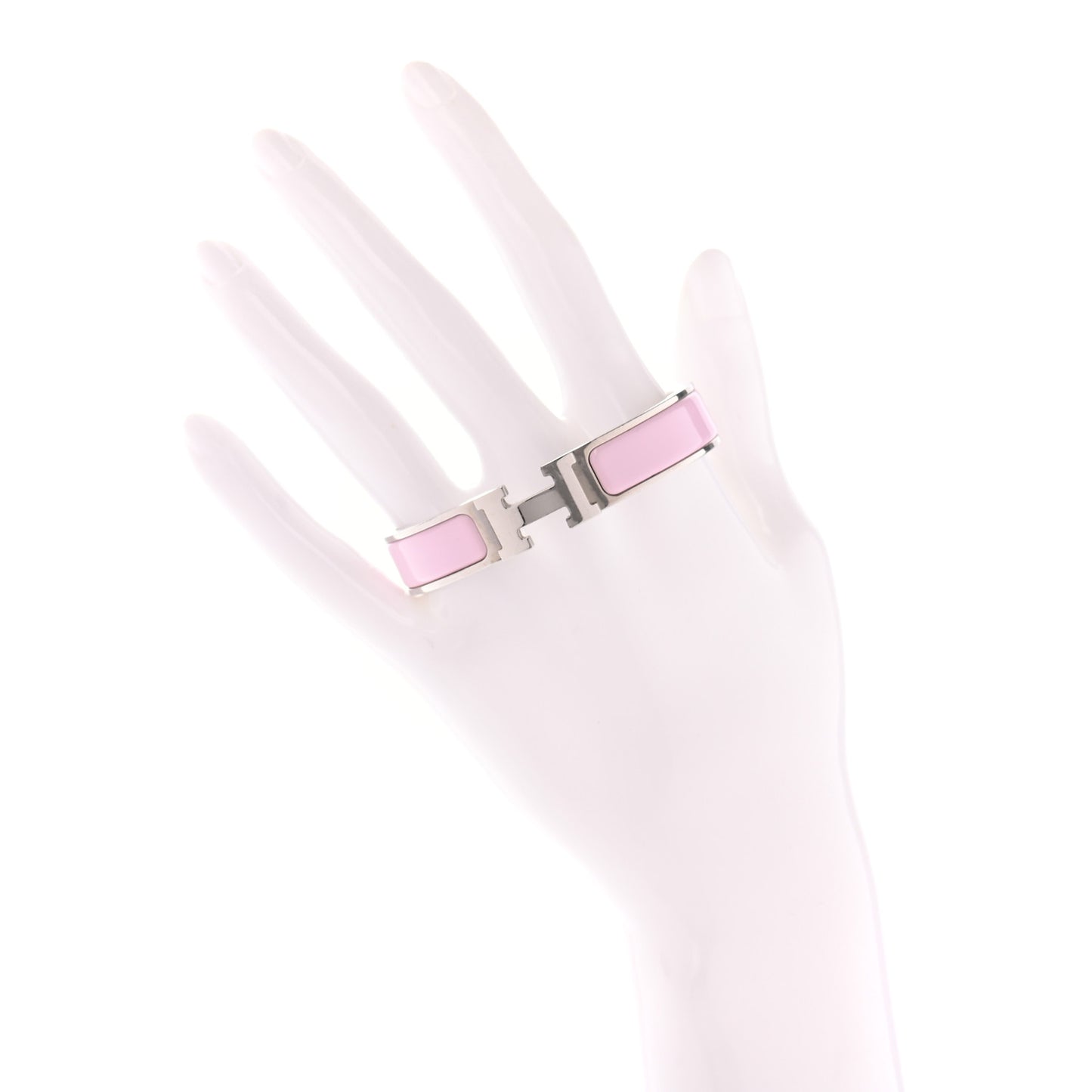 Enamel Narrow Clic Clac H Bracelet PM Rose Dragee