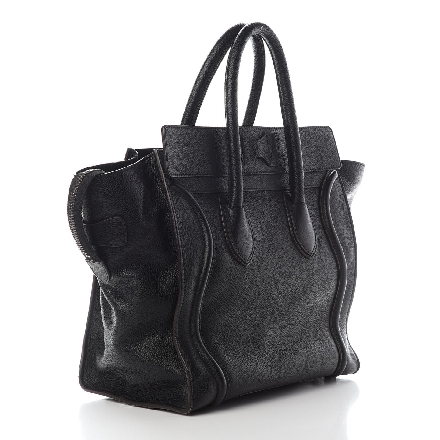 Drummed Calfskin Mini Luggage Black