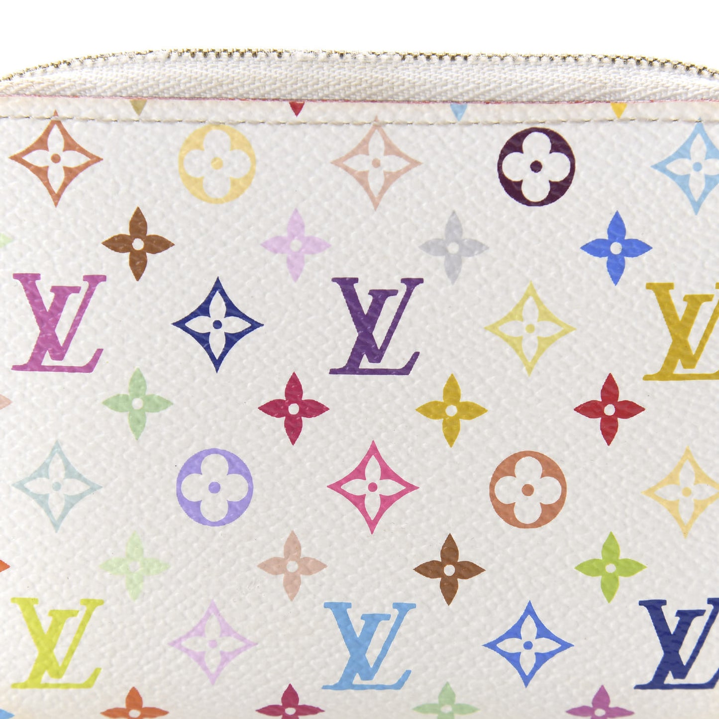 Monogram Multicolor Zippy Coin Purse Wallet White Litchi
