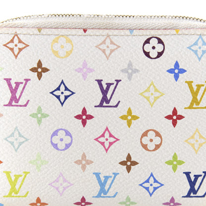 Louis Vuitton Monogram Multicolor Zippy Coin Purse Wallet White Litchi 9 of 11
