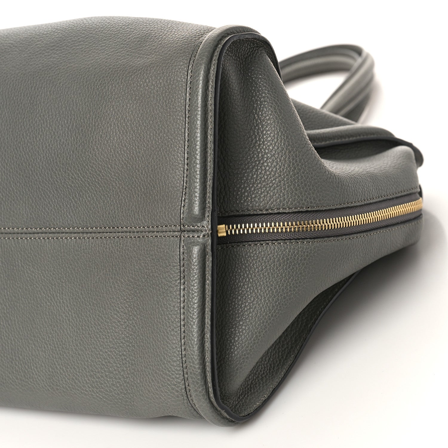 Alexander McQueen Pebbled Calfskin Large Skull Padlock Zip Around Tote Dark Grey 8 of 9